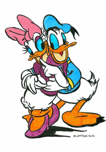 Donald & Daisy - n&b