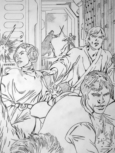 Star Wars 1977 - Alan Davis - crayonné agrandi