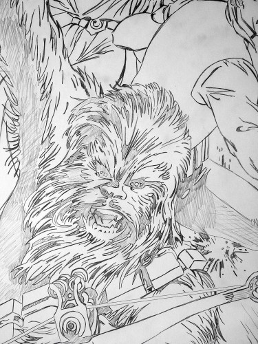 Chewbacca - Alan Davis - crayonné